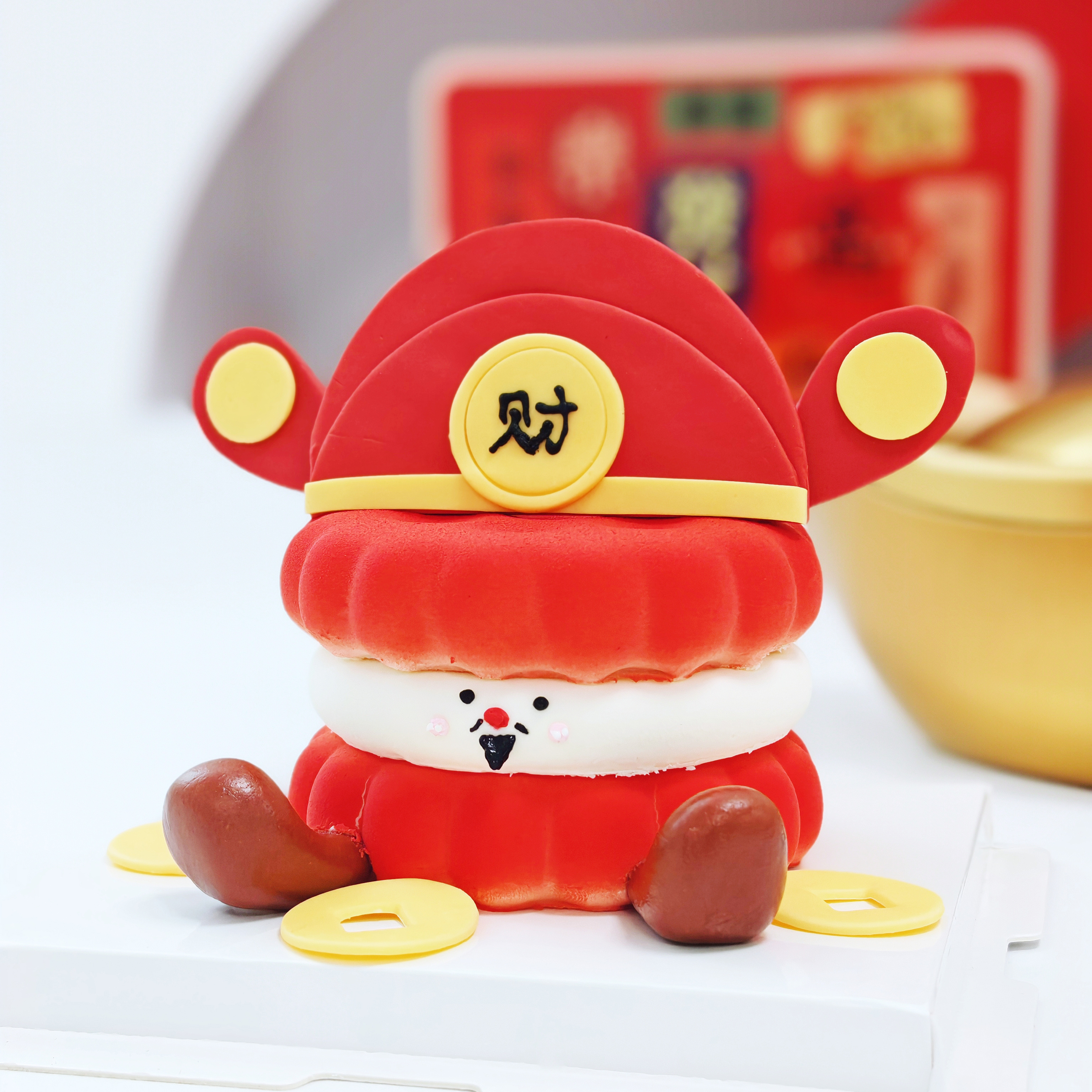 我必发财Emoji圆形蛋糕