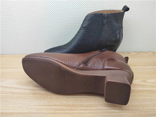 豪行秋冬新款23439983牛皮中跟时尚休闲女靴单靴短靴 商品图3