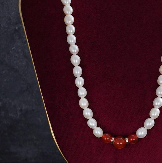 子佩集珍珠项链【ZXLM8-9】珍珠红玛瑙2412 商品图3