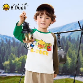 bduck小黄鸭童装春秋男童长袖T恤春款儿童纯棉插肩打底衫上衣110-160 BF1606035