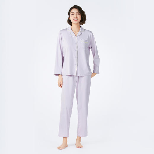 都市丽人女士特价棉质长袖套装薄32支CVC单面超值精选长袖类LHH1A1 商品图1