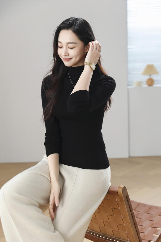 火桐hooton 无缝精纺 半高领羊毛打底衫YT111 商品图3