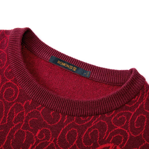 罗蒙男士秋冬复古新年毛衣男加厚保暖时尚百搭毛衫男士针织衫男士毛衣 商品图2