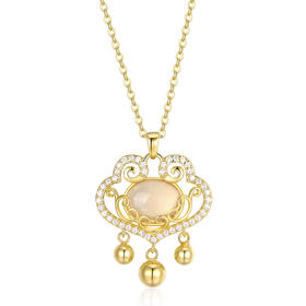 【事事如意】卡蒂罗/KADER 如意平安锁 新中式国潮吊坠平安喜乐长命锁 小众轻奢清冷感锁骨链 925银