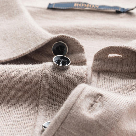 【含羊毛桑蚕丝】罗蒙纯色经典polo衫长袖t恤男士时尚针织衫男毛衣 商品图6