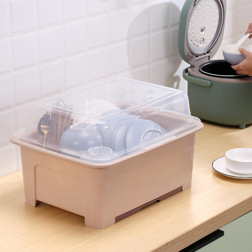 【一柜收纳！搞定筷碟碗勺】厨房装碗筷收纳盒家用带盖宿舍碗碟置物架可沥水塑料碗柜碗箱碗架。ry 商品图3