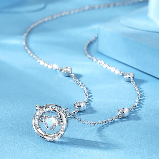 卡蒂罗/KADER【三秒心动】 闪耀之心项链 莫比乌斯灵动心无尽的爱原创设计锁骨链 心动循环简约吊坠 925银 商品图6