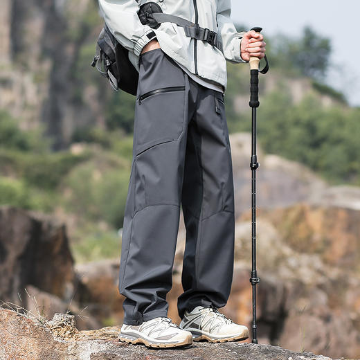 【斯辰唯佳--九合一可拆卸四季山壳裤】外层杜邦特氟龙科技抗寒+里层双面摇粒绒保暖，防水/防油/防污/防风/透气/抗寒/抗皱/耐磨/时尚/百搭、一件顶三件/可穿四季，轻松应对多变天气！ 商品图6