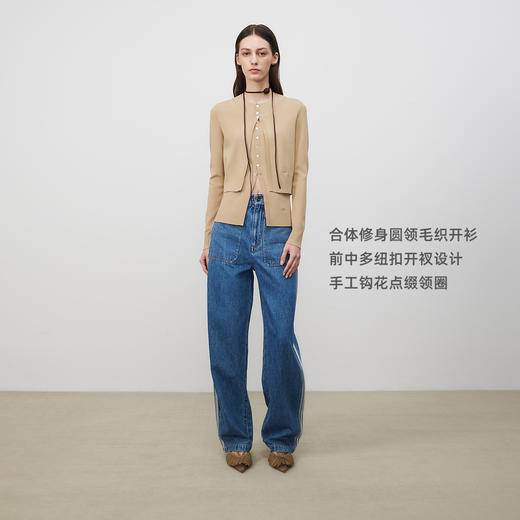 lost in echo2025春夏新款极简手工钩花短针织衫开衫背心套装女 商品图1