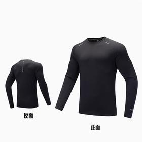 安踏运动长袖男Soft-wool轻量透气吸湿修身跑步训练长T恤152445405