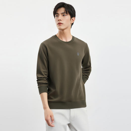 【高棉微弹力】罗蒙春季男装卫衣男士休闲简约学院风青少年套头T恤男 商品图1