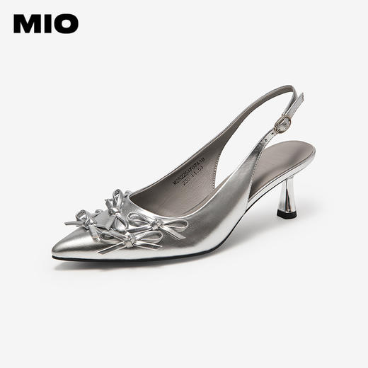 MIO米奥夏季新款尖头细跟凉鞋蝴蝶结抽带搭扣甜美时装凉鞋M252254707 商品图0