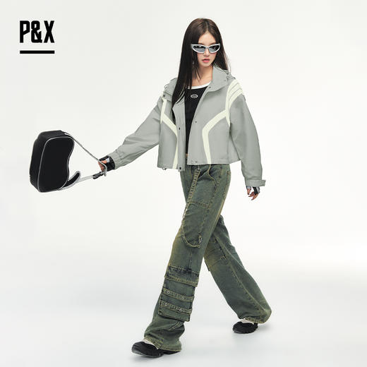 P&X设计师女装春季时尚潮流宽松牛仔长裤825110053 蓝色 商品图1