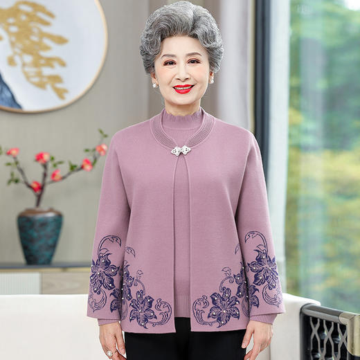 时尚妈妈针织提花加厚两件套 N657 商品图4
