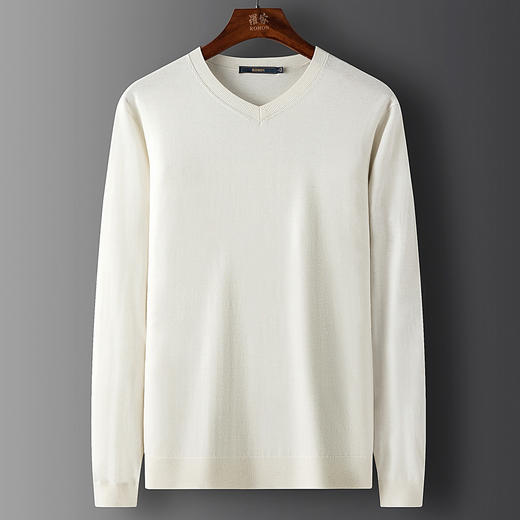 【含桑蚕丝绵羊毛】罗蒙经典常青款针织衫保暖毛衣秋冬打底衫毛衣男 商品图2