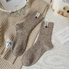 【温暖羊毛】4双装！秋冬布标钮扣羊毛袜子女加厚保暖中筒袜 商品缩略图8