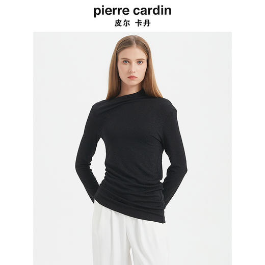 皮尔卡丹女装针织衫 经典时尚不对称修身打底针织衫C44KP83B0
 商品图4