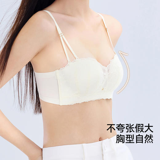 【无肩带内衣】熳洁儿 抹胸内衣防滑半杯聚拢可拆卸蕾丝抹胸文胸24261530 商品图5