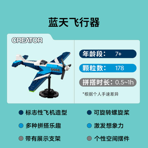 乐高 LEGO飞行器：竞技飞机LEGC31160 商品图2