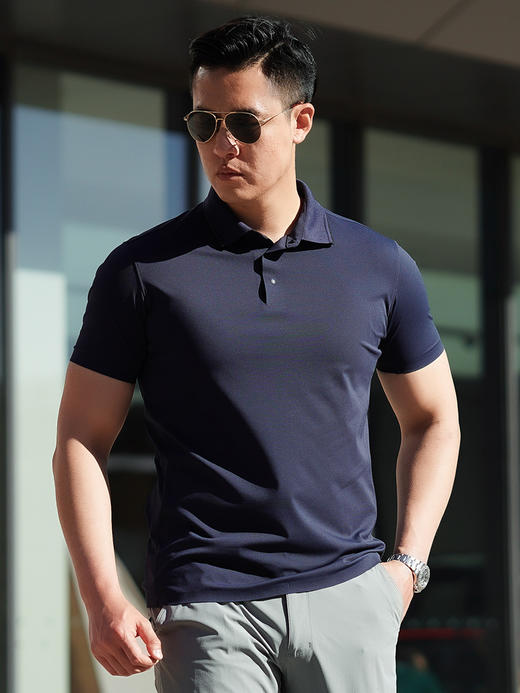 龙牙暗之沧浪MERYL凉感抗UV短袖POLO 商品图2