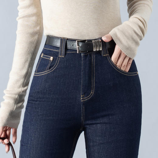 HSSYM-7857 复古蓝大阔腿牛仔裤女春秋季2025新款韩版宽松垂感直筒拖地筒喇裤 商品图2