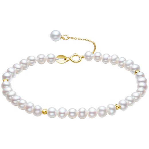 225T-BD232-PFWH-Y-19-001  谢瑞麟TSL  【焕新出游】18K金手链复古浪漫金珠珍珠手链 商品图0