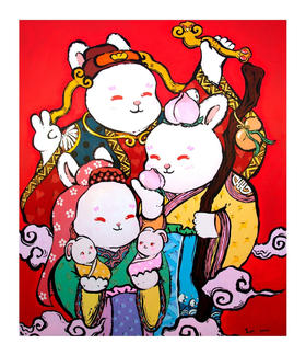袁贝贝《福禄寿》原作