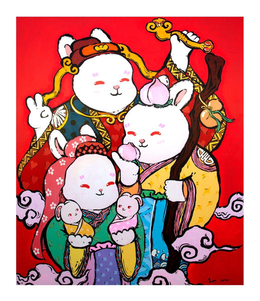 袁贝贝《福禄寿》原作 商品图0