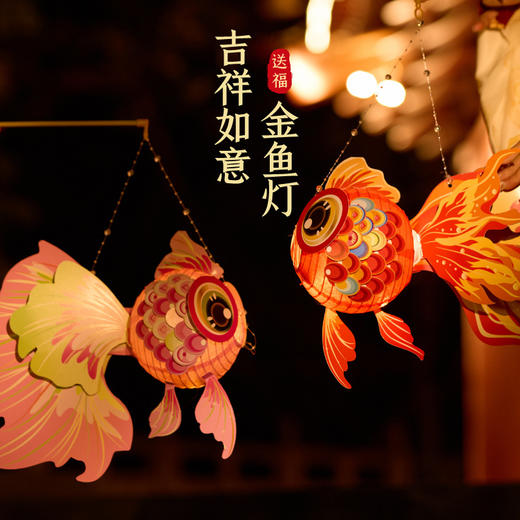 2025蛇年新年灯笼金鱼灯手提锦鲤花灯儿童手工diy材料包手提灯笼 商品图1