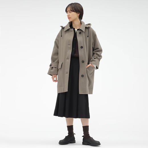 MHL BASIC WOOL MELTON 女式连帽羊毛大衣 商品图0