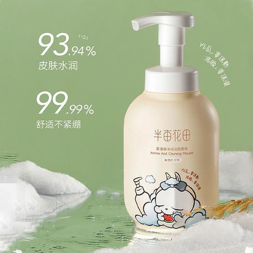 半亩花田【300gX2瓶】氨基酸净澈净润洁面慕斯流氓兔联名款(控油300g+保湿300g) 商品图3