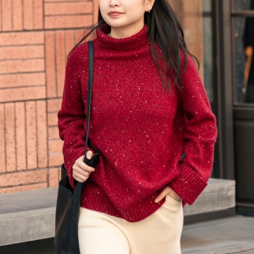 Colnstela雪花金豆羊毛衫|美丽诺羊毛软糯舒适，新年红显白又暖 商品图7