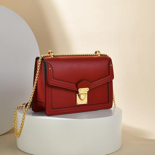 LS/路易施瓦布女包复古气质鎏金扣小方包 商品图1