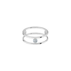 订购6周到｜La Brune et La Blonde-HULA HOOP solitaire-18K白金 0.1克拉钻石 戒指［法国设计师］