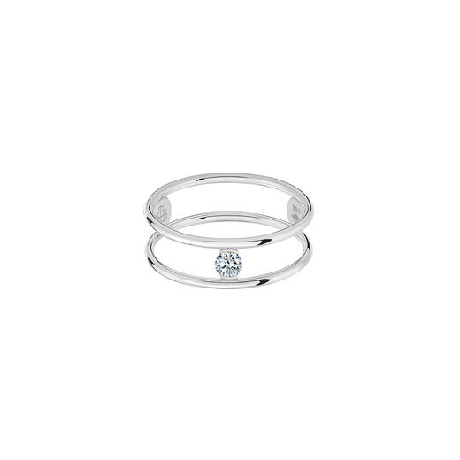 订购6周到｜La Brune et La Blonde-HULA HOOP solitaire-18K白金 0.1克拉钻石 戒指［法国设计师］ 商品图0