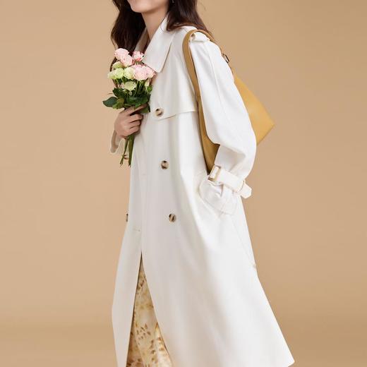 【高货sh】全新升级【铂金会员441/天猫599/差价158】(04356) 洛诗琳优雅通勤气质风衣2025春季新款老钱风翻领长款外套 商品图1