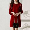 秋冬新款【大衣毛衣裙】圆领宽松长袖内搭打底针织连衣裙 新年服HLY 商品缩略图2