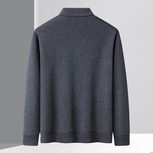 【含羊毛加绒加厚】罗蒙颗粒绒加绒polo衫男士保暖毛衣男毛衫 商品图2