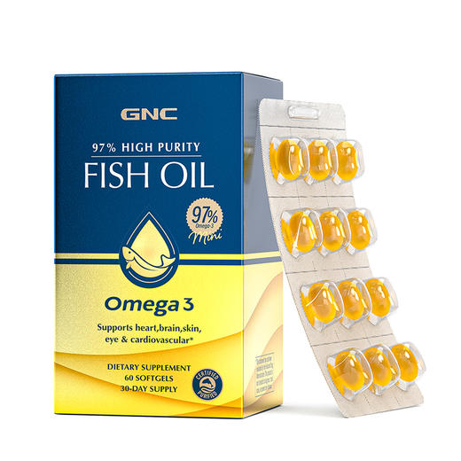 【一口价】GNC健安喜皇冠97%高纯度鱼油软胶囊60粒/盒 商品图4