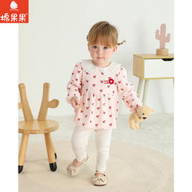 棉果果春季新品商场同款女童满印娃娃衫小毛圈套头卫衣M122180225079
