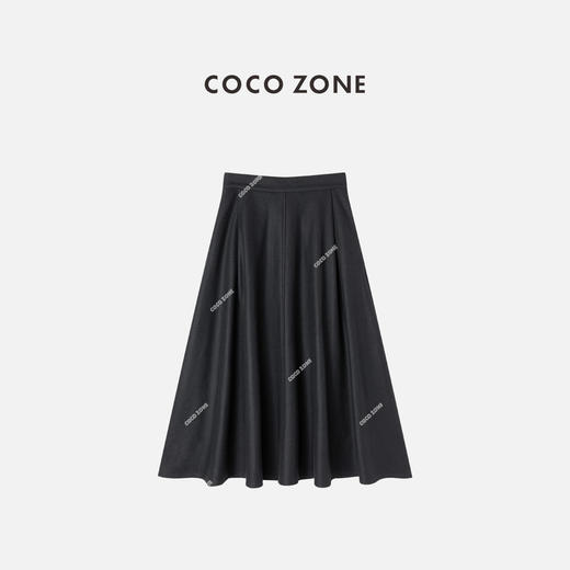 COCO ZONE 复古松紧腰半身裙百搭显瘦A字裙CC1D2397 商品图0