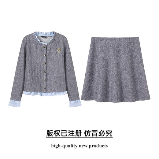 奢姿2025年春季新款大码女装韩系学院风套装胖妹妹气质减龄两件套9951953089 商品图1