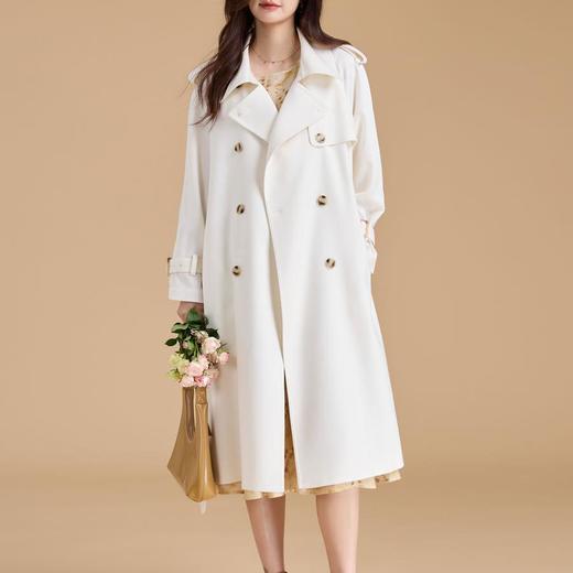 【高货sh】全新升级【铂金会员441/天猫599/差价158】(04356) 洛诗琳优雅通勤气质风衣2025春季新款老钱风翻领长款外套 商品图2