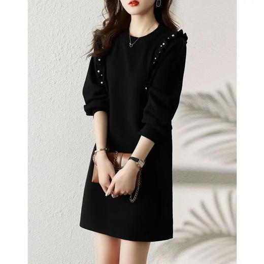 秋冬新款【大衣毛衣裙】圆领宽松长袖内搭打底针织连衣裙 新年服HLY 商品图3