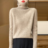 雀说100纯羊毛无缝一体重磅七针加厚高领坑条女士毛衣ALD23965 商品缩略图2
