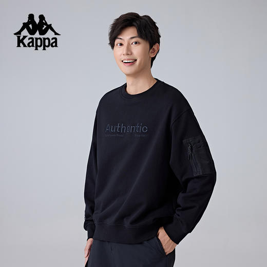 Kappa卡帕背靠背运动卫衣男新款圆领休闲针织套头衫纯棉长袖上衣K0F12WT71 商品图0