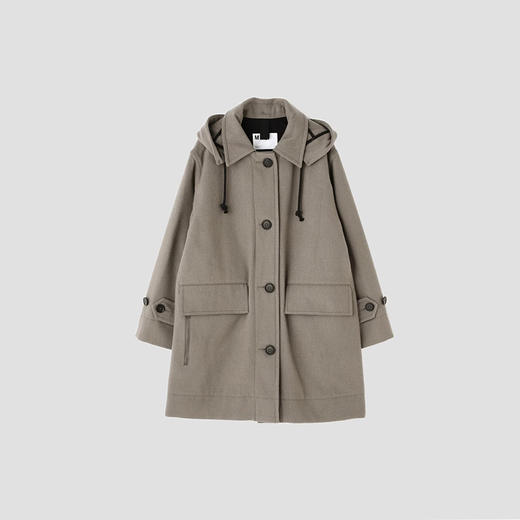 MHL BASIC WOOL MELTON 女式连帽羊毛大衣 商品图4