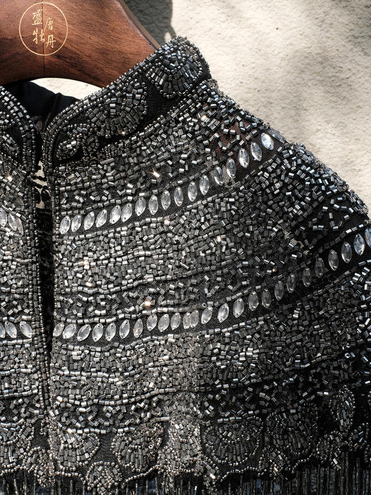 盛唐牡丹|银灰色串珠披肩 商品图11