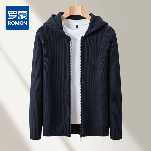 【元宝针】罗蒙经典常青款针织开衫外套毛衣秋冬加厚针织衫男外套 商品图0