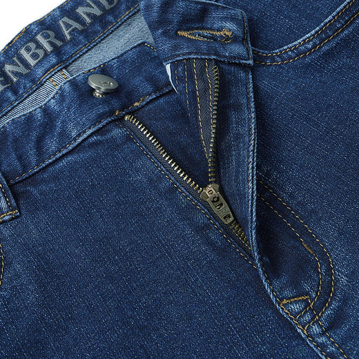 【含羊毛】柒牌男装牛仔裤男2024秋冬新款舒适丹宁直筒百搭长裤子127H70350 商品图4